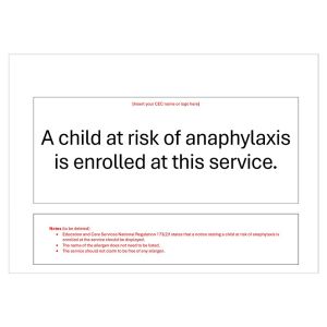 Anaphylaxis risk management plan template