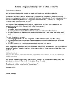 Sample letter to parents/carers