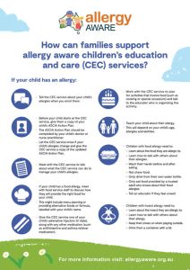How can families support Allergy Aware CEC services?