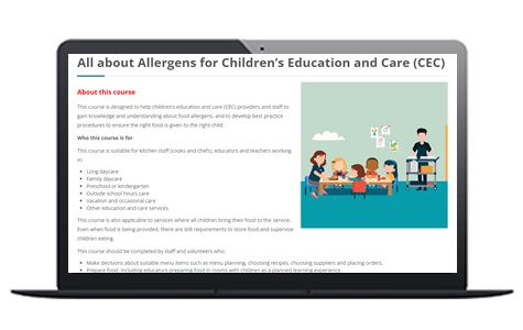 ASCIA anaphylaxis eTraining for for children's education & care